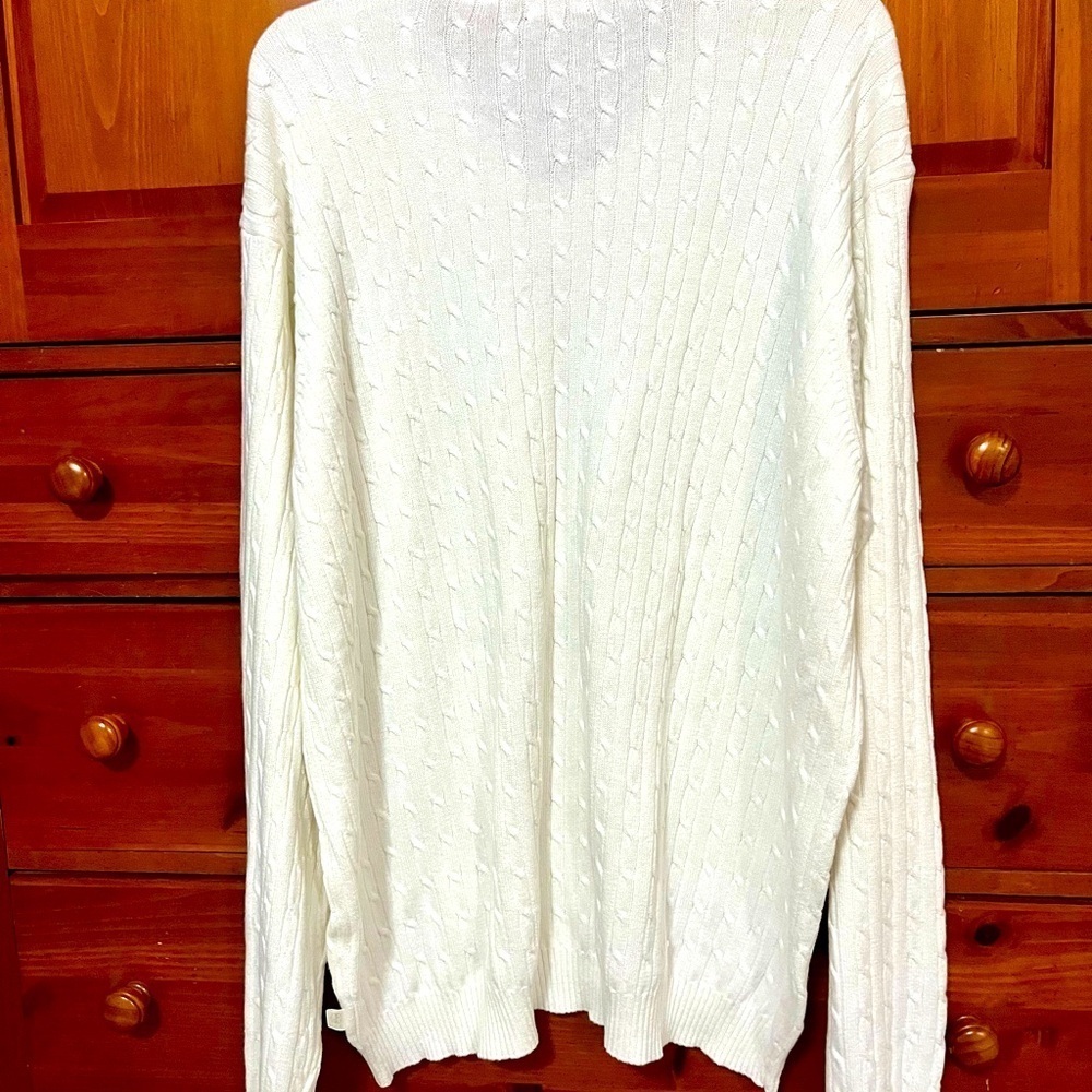 NWT IZOD White Cable Knit Sweater - 2XL - Picture 3 of 7